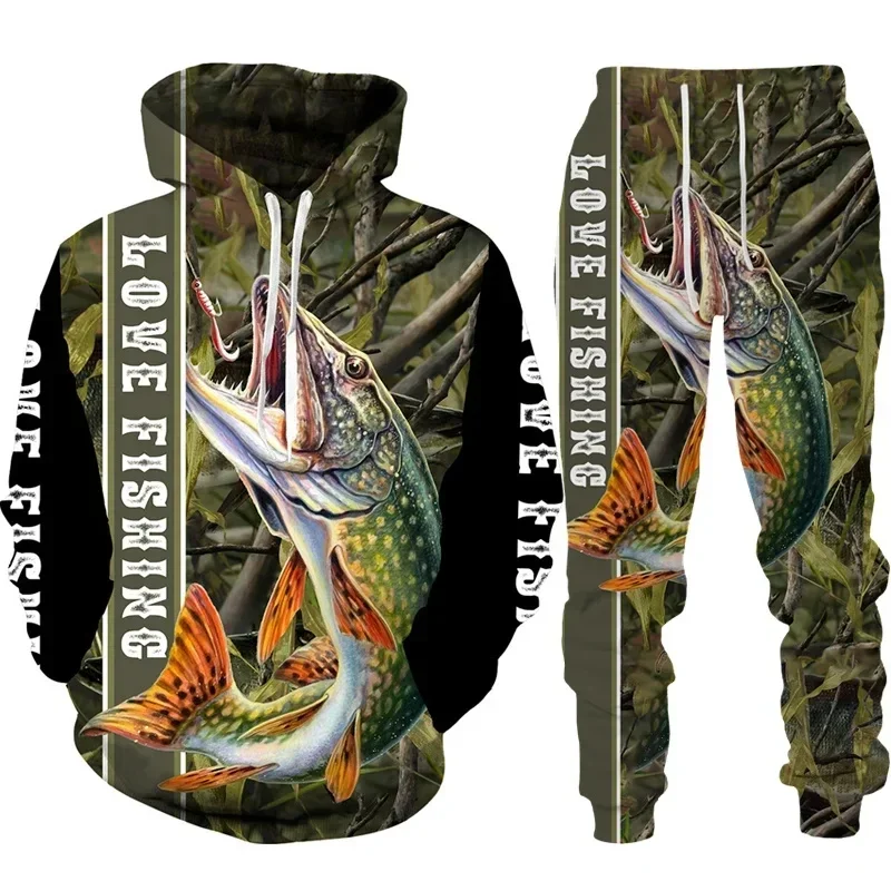 Outdoor Hunting Hoodie - Conjunto de Moletom Unissex Estampado em