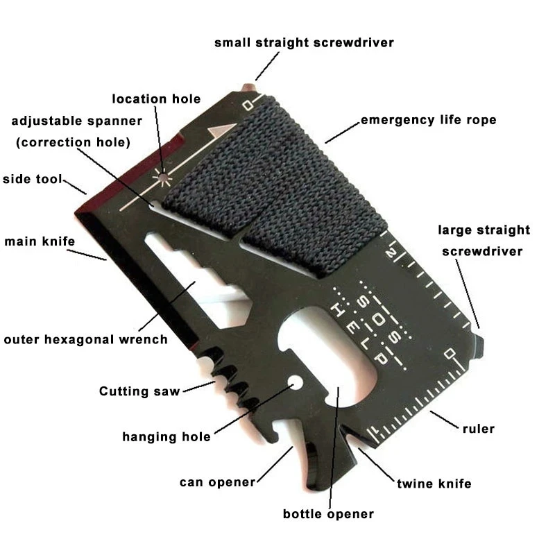 Hunting Knife Outdoor - Edc cartão de crédito multifuncional bolso