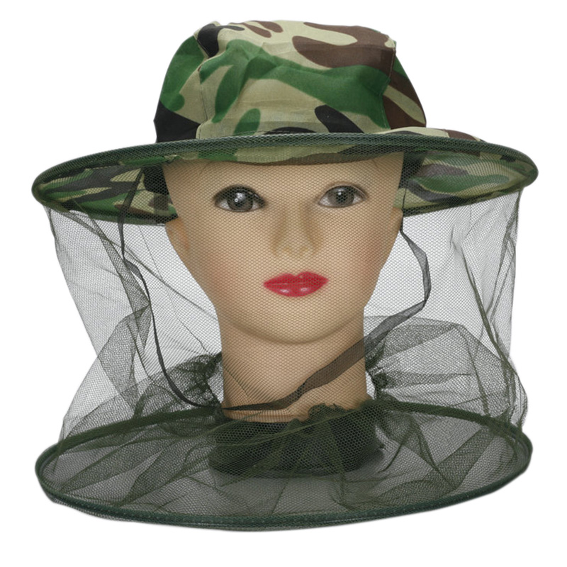 Mens Outdoor Hunting Hats - Boné de Pesca Anti-Mosquito com Rede