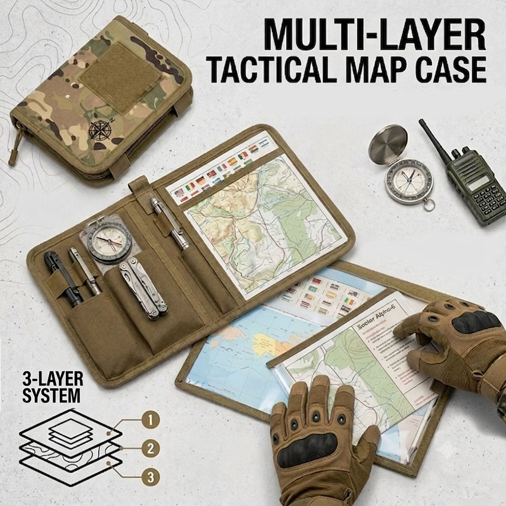 Outdoor Hunting Maps - Estojo tático dobrável para mapas, resistente