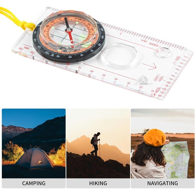 Outdoor Hunting Maps - 1-10 Peças Bússola, Régua de Navegação