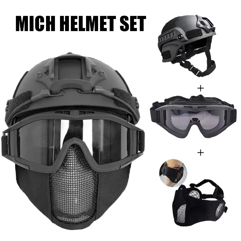 Outdoor Hunting Guide - Conjunto de Capacete MICH Airsoft e