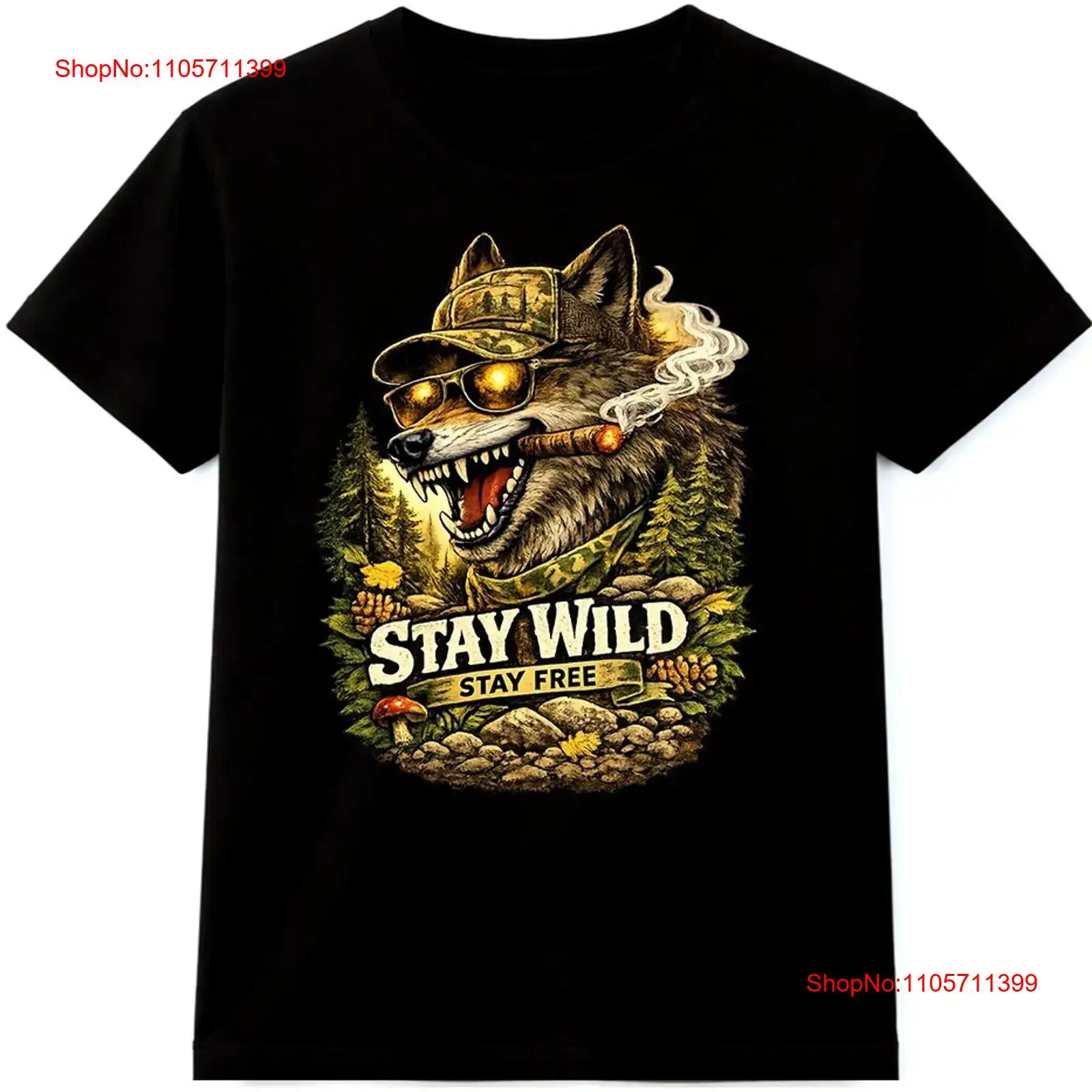 Wildman Hunting & Outdoor Robertson - Camiseta Wolf Stay Wild Free para