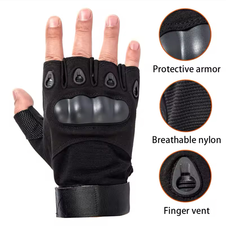 Outdoor Hunting Names - Meio dedo luvas táticas ao ar