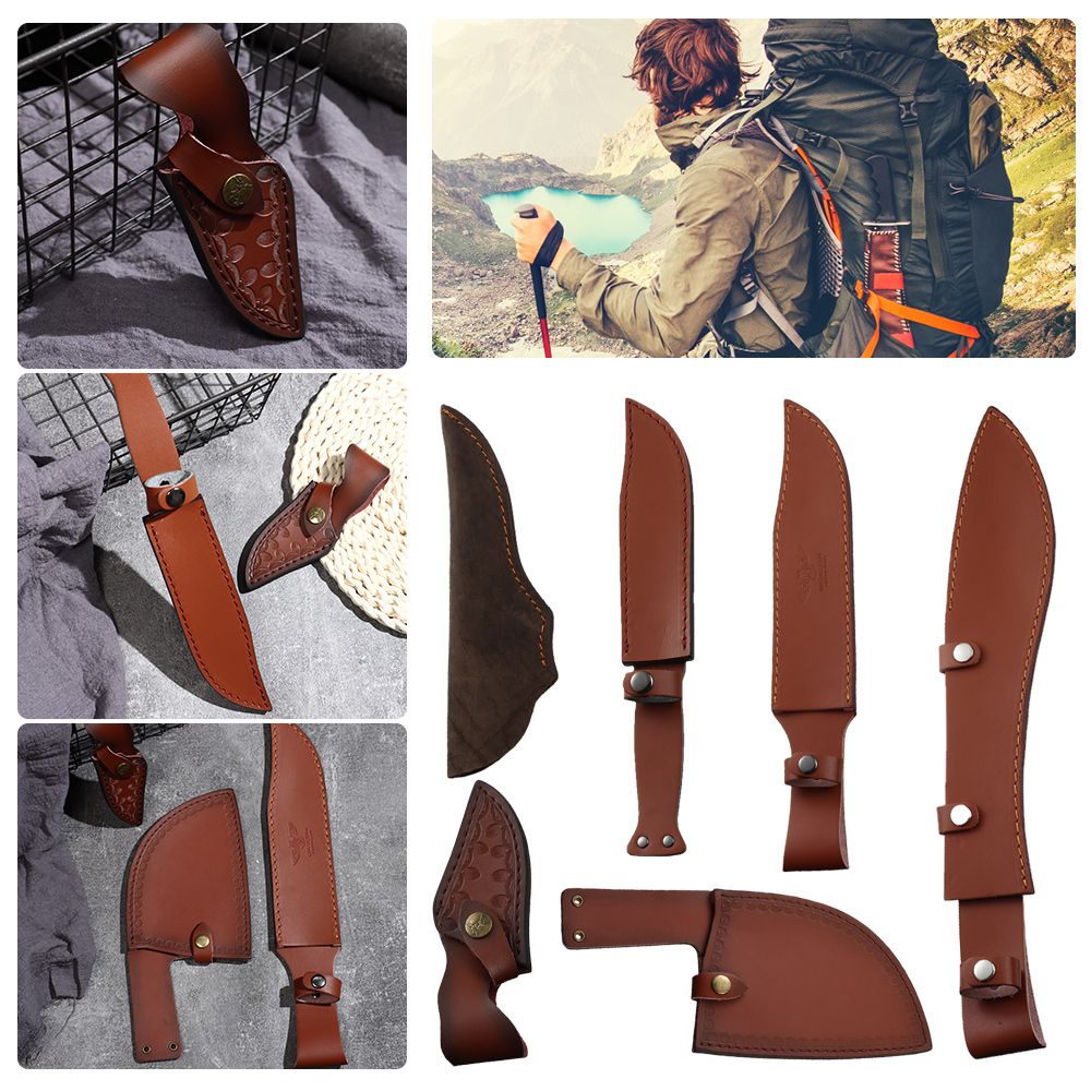 Hunting Knife Outdoor - Estojo de Couro Marrom para Lanterna