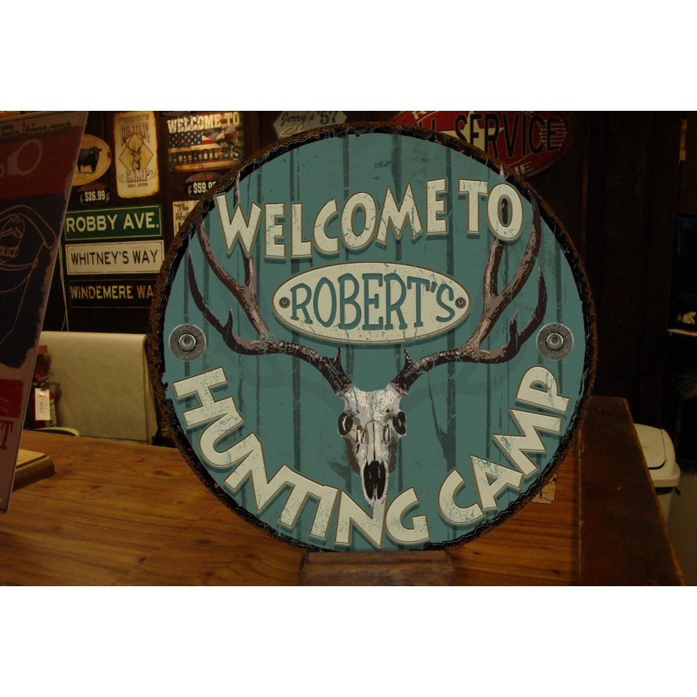 1 unidade de Placa de Metal Re - Outdoor Hunting Names avaliação e preço